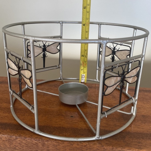 Tea Light Holder  adorned with Dragon Fly’s Metal frame - Picture 3 of 7